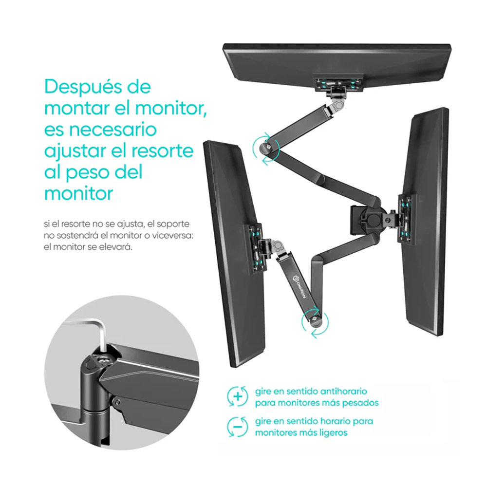 Soporte Brazo Móvil para Tres Monitores de 13" - 32" VESA Máx. 100 x 100, G280-B - Imagen 7