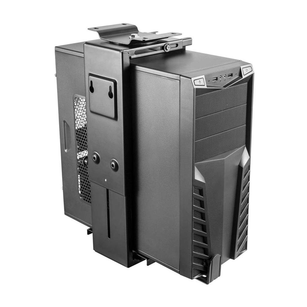 Soporte de CPU de acero altura ajustable debajo escritorio